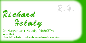 richard helmly business card